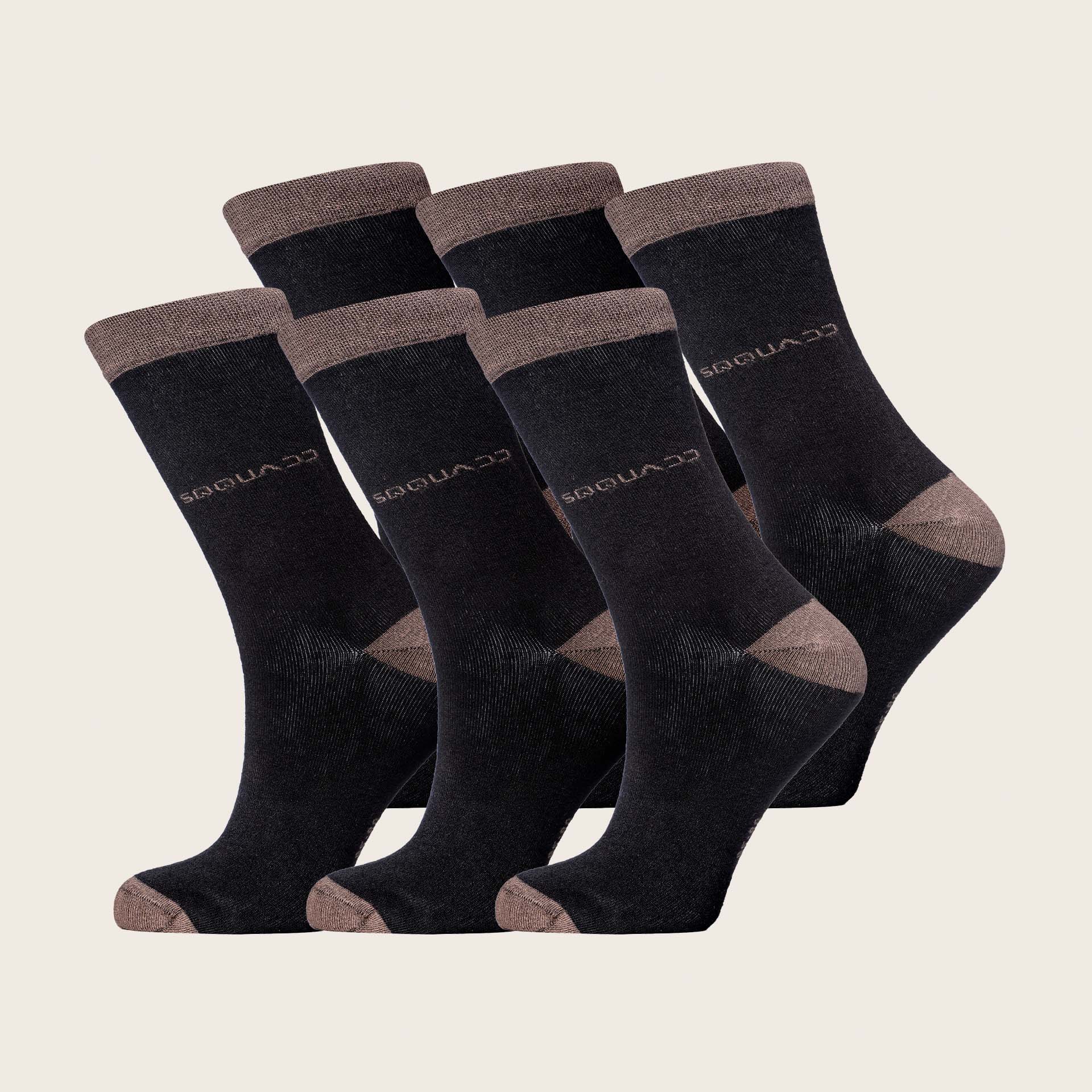 Bamboe sokken Basic zwart – bruin – Dames 6-Pack
