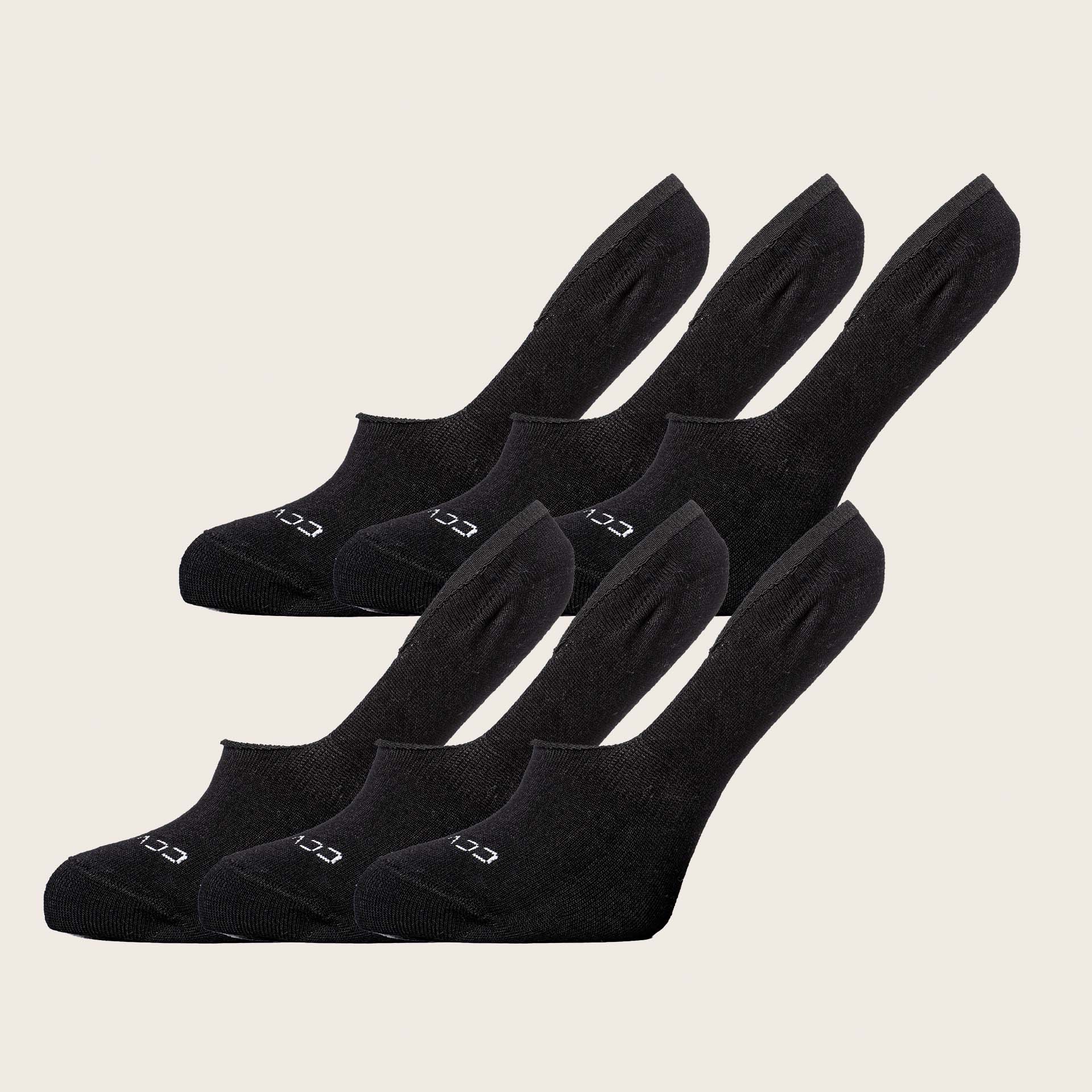Bamboe enkelsokken Footies zwart - Heren 6-Pack