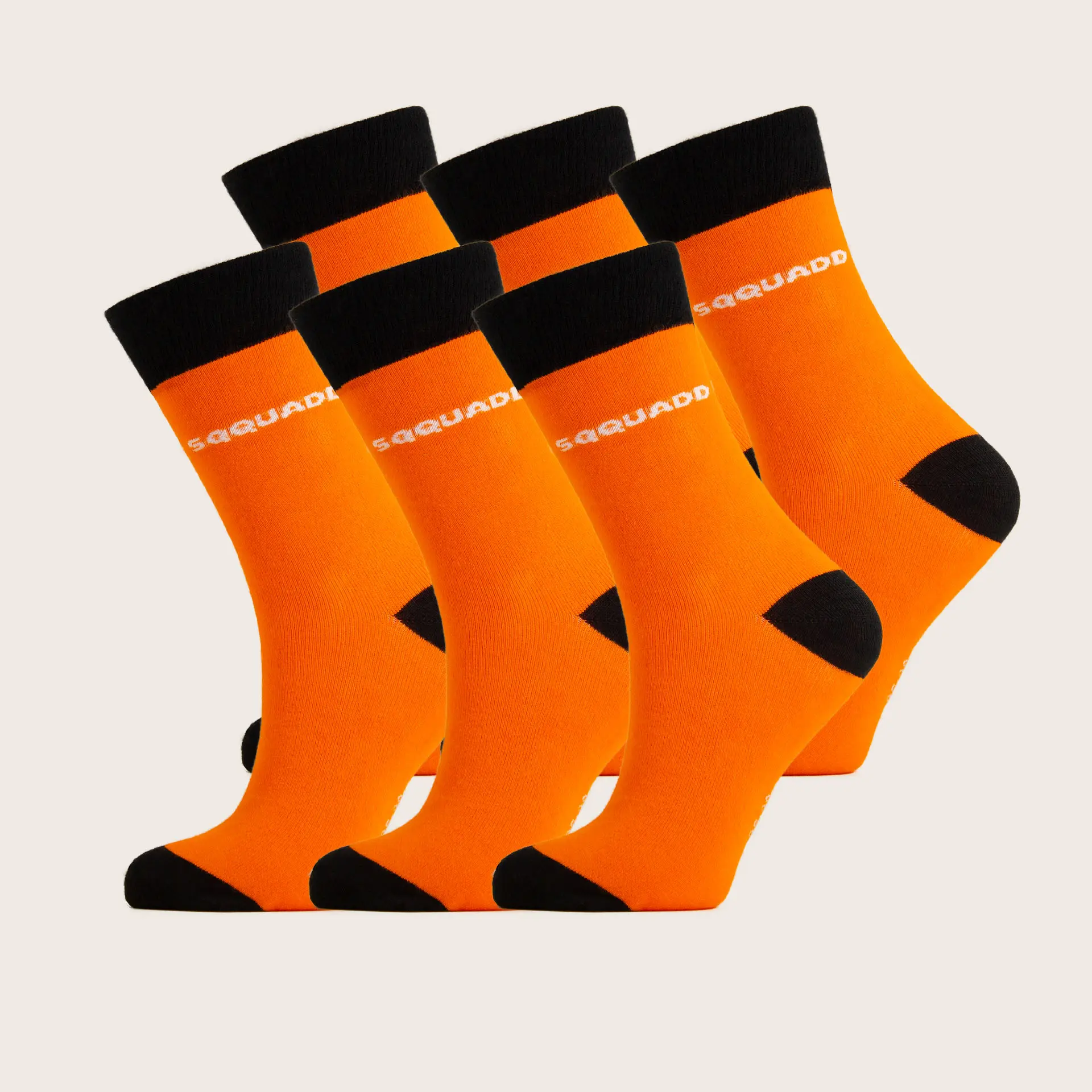 Bamboe sokken Cool oranje – zwart – Dames 6-pack
