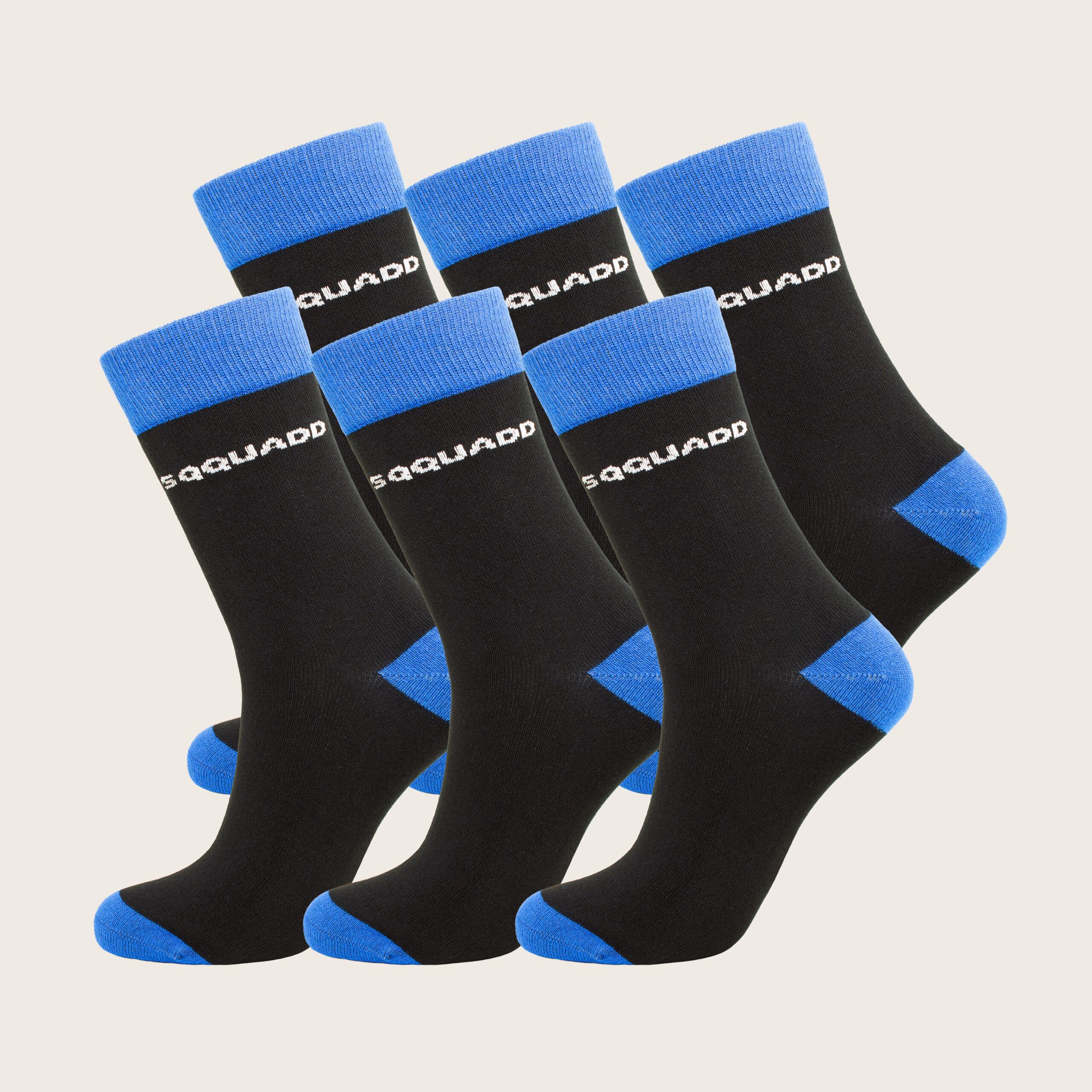 Bamboe sokken Basic zwart – blauw – Dames 6-Pack