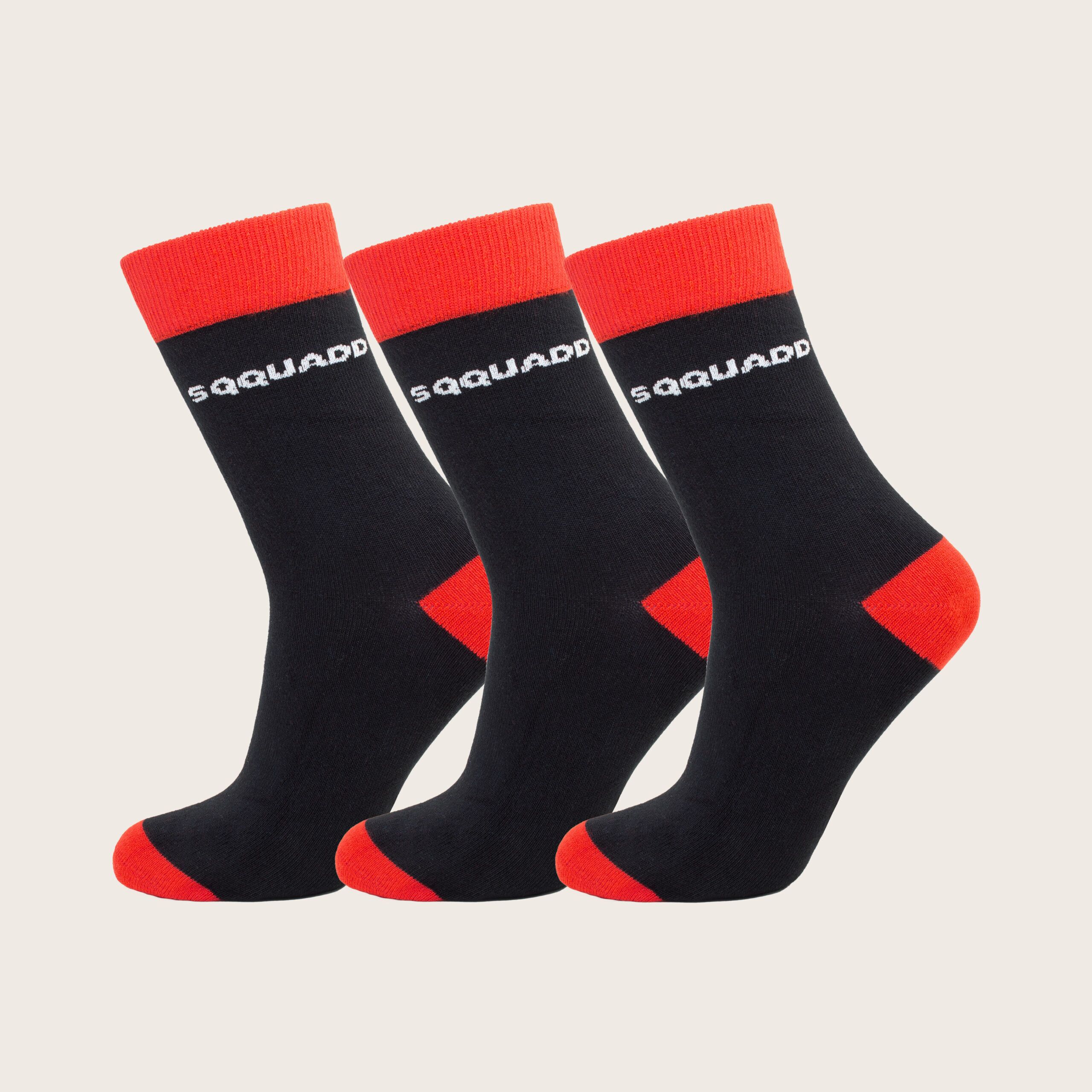 Bamboe sokken Basic zwart – rood – Dames 3-Pack