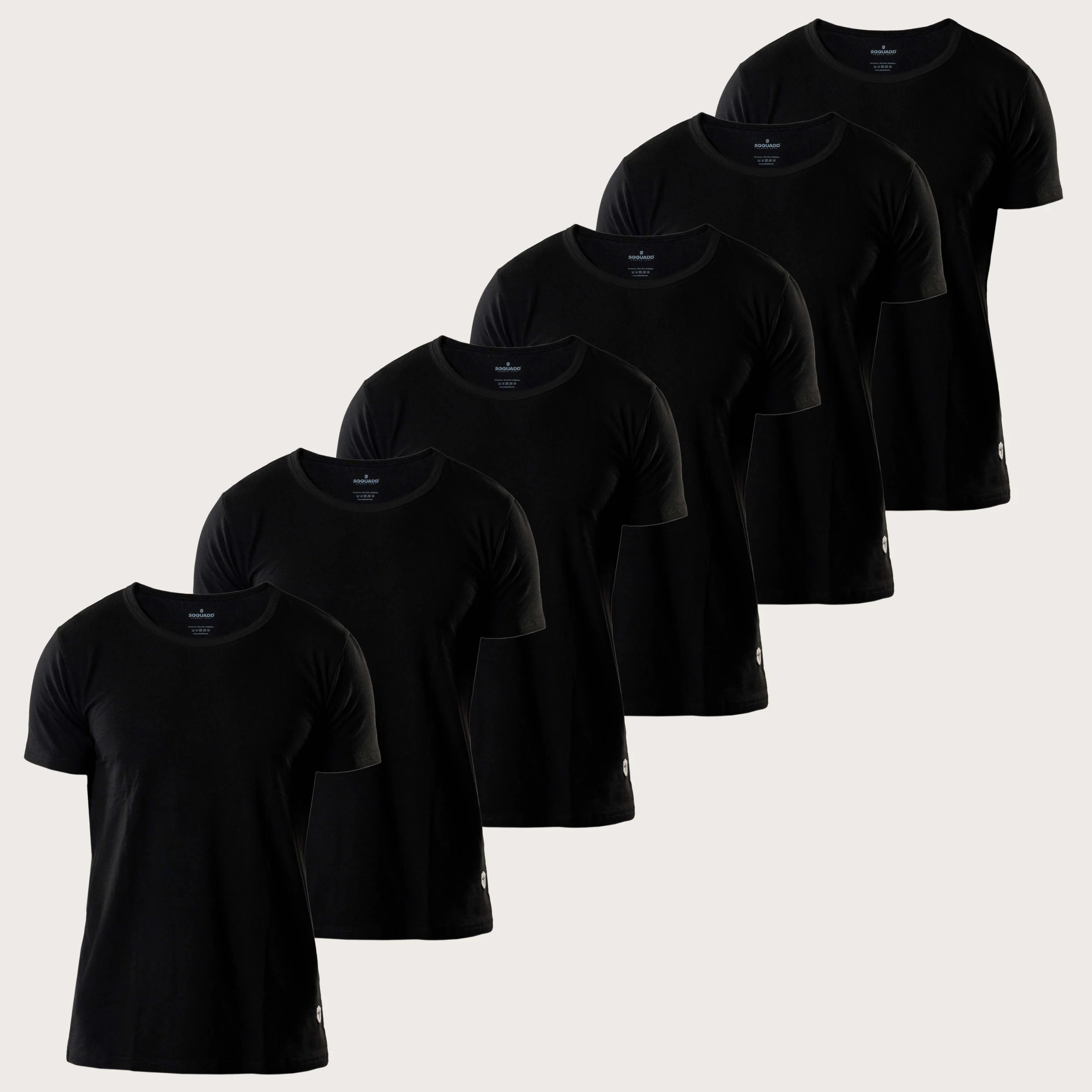 Bamboe T-shirt Heren Regular fit Ronde hals – Zwart 6-pack - Afbeelding 2