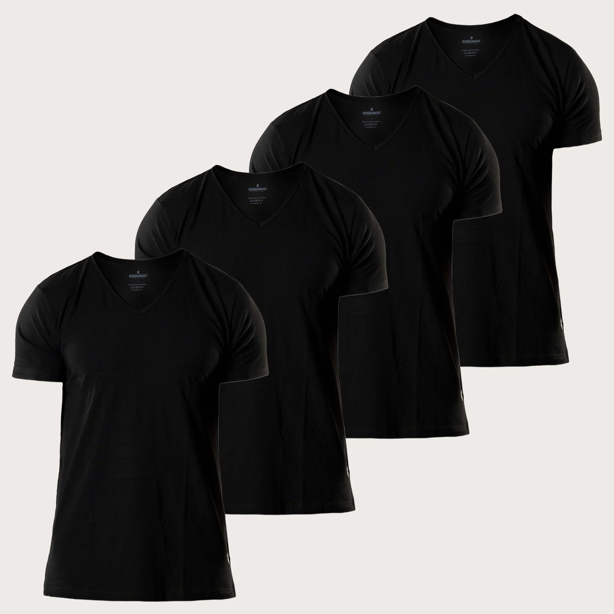 Bamboe T-shirt Heren Regular fit V-hals – Zwart 4-pack - Afbeelding 2