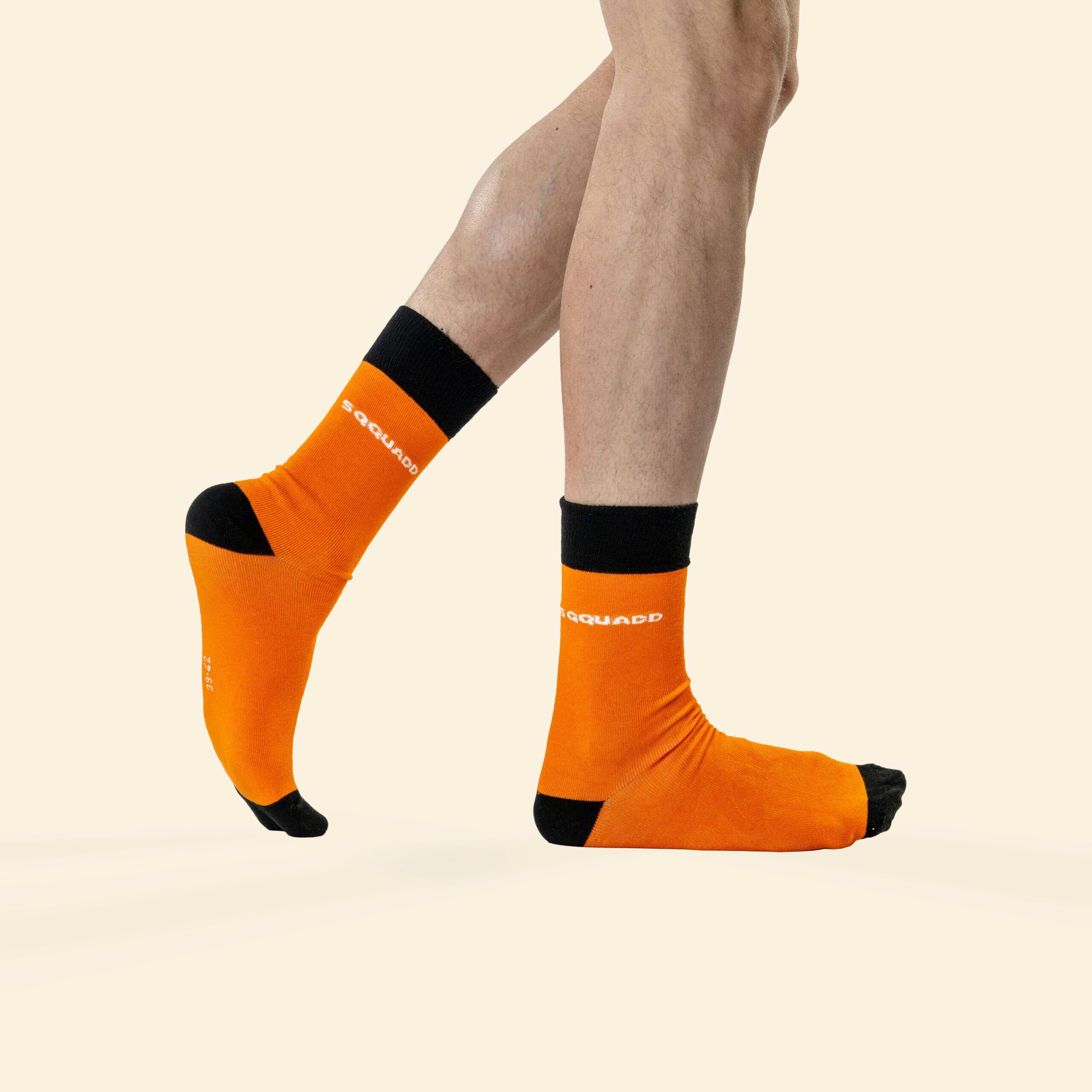 Bamboe sokken Cool oranje – zwart – Heren 6-pack - Afbeelding 2