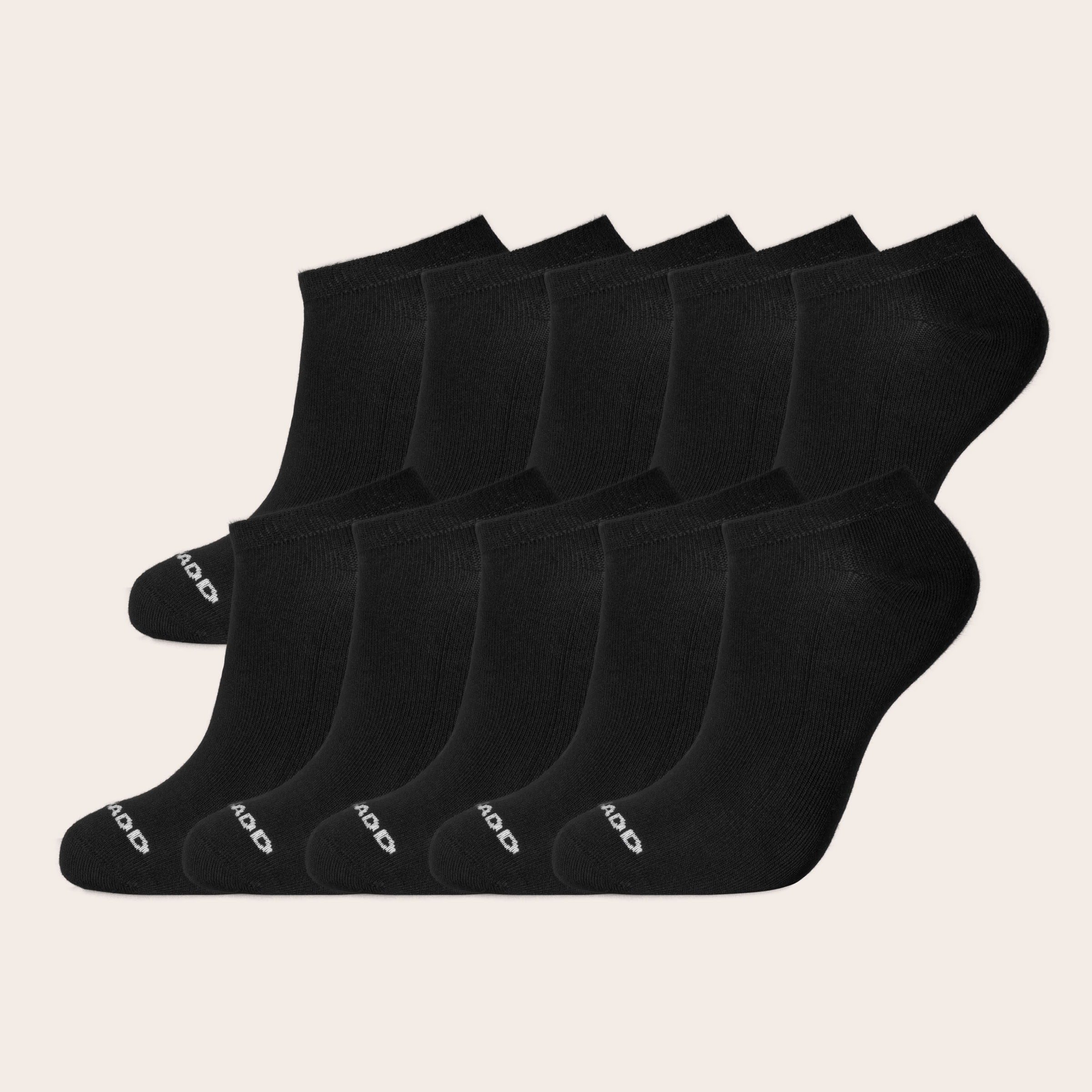 Bamboe enkelsokken Sneakers zwart – Heren 10-Pack